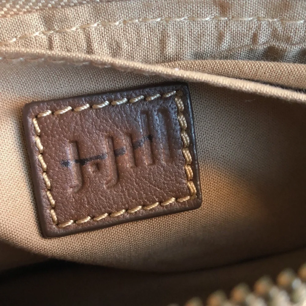 J Jill jute tassel striped wristlet bag